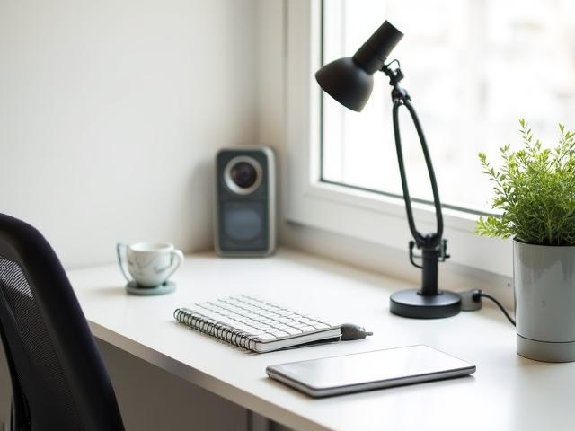 Modern ergonomic desk setup