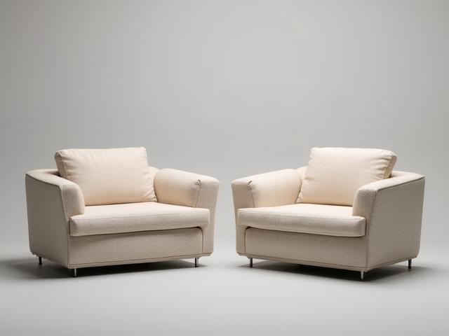 Overhead view of a modular sofa being rearranged into different shapes