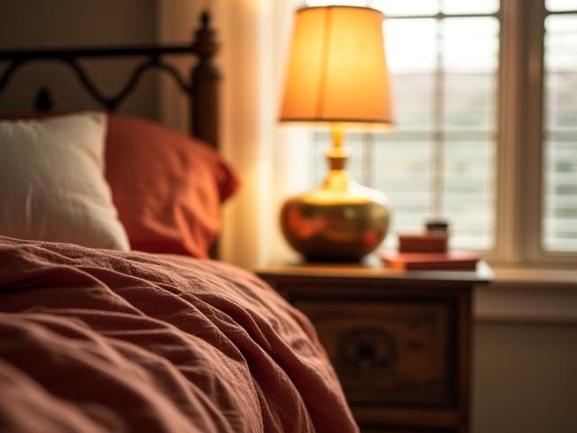 Warm earth-toned bedroom