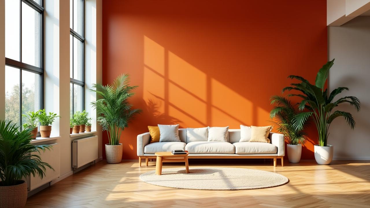 Sun-drenched modern living room with Nashville-inspired wooden accents